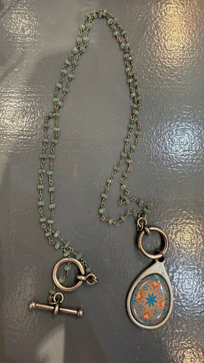 Beaded Chain Pendant Necklace