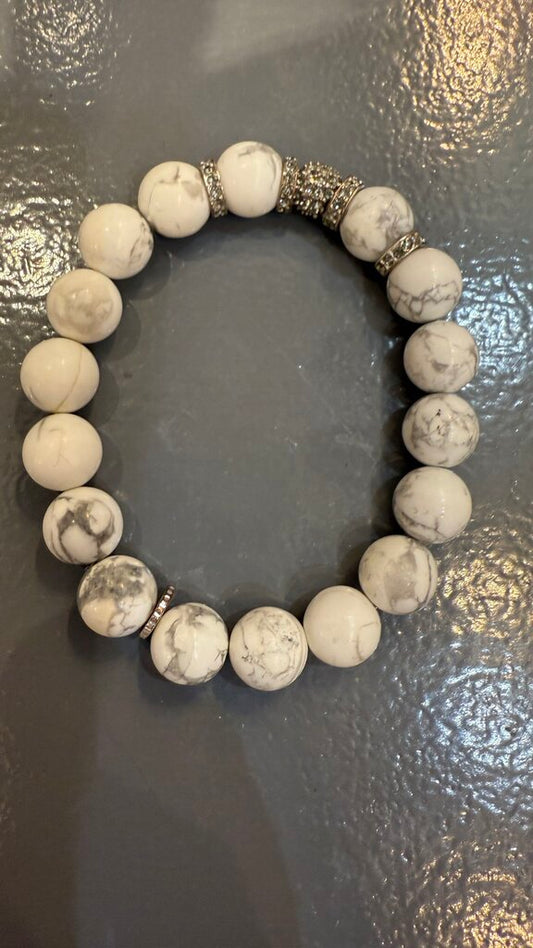 Marble Beaded Stretch Bracelet
