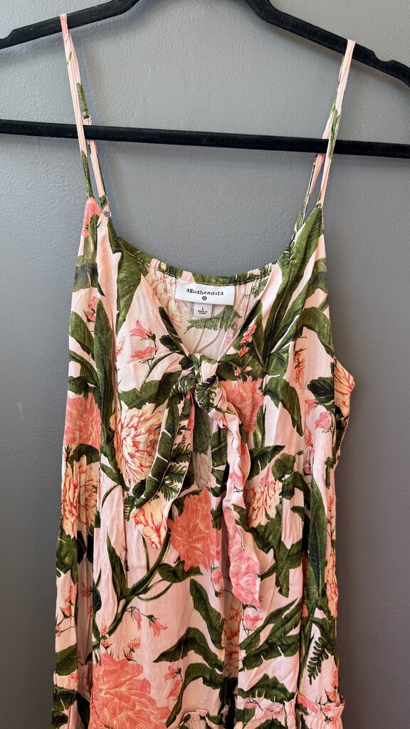 Botanical Tie Front Midi Dress