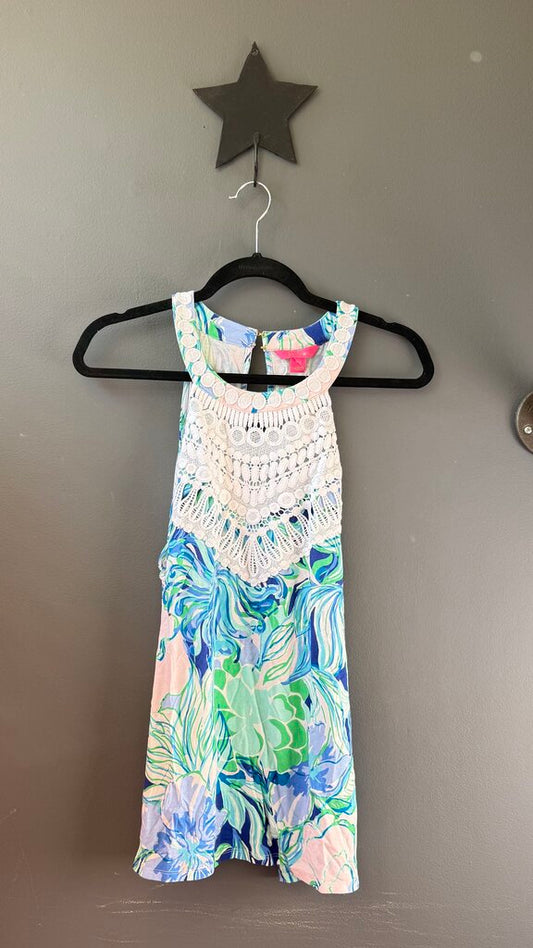 Lace Trim High Neck Tank