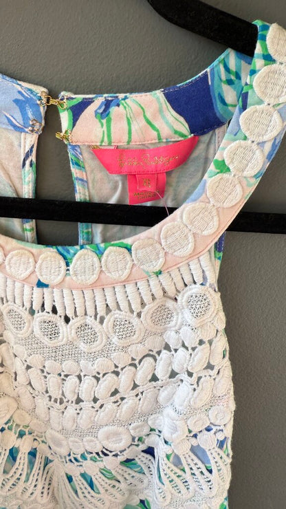 Lace Trim High Neck Tank