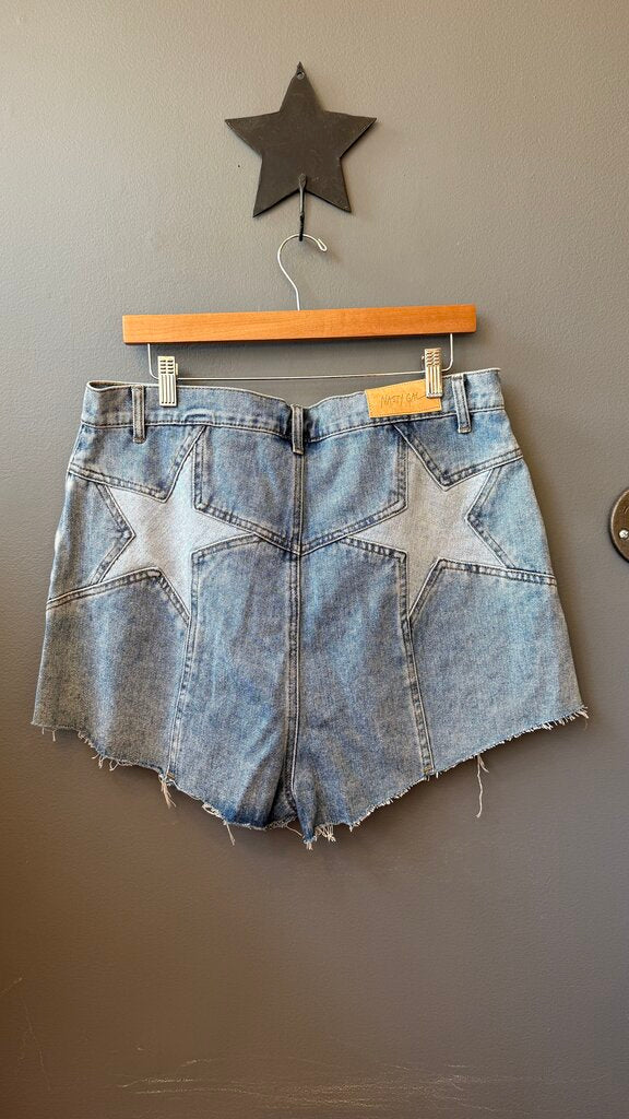 Star Bum Denim Cut Off Shorts