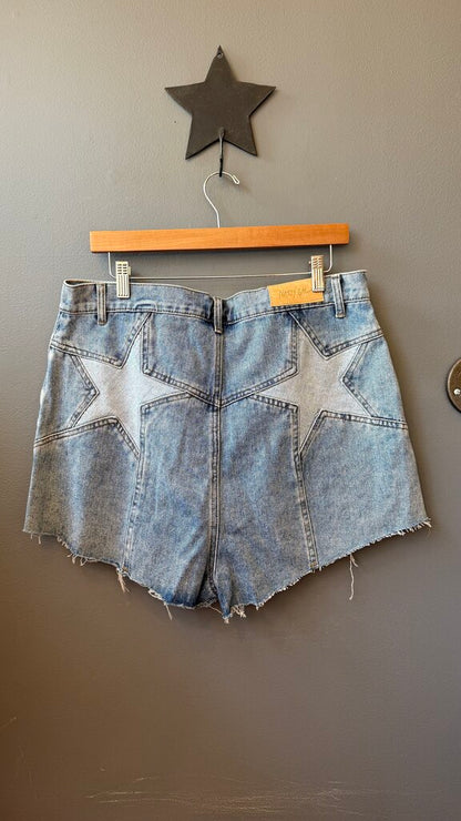 Star Bum Denim Cut Off Shorts