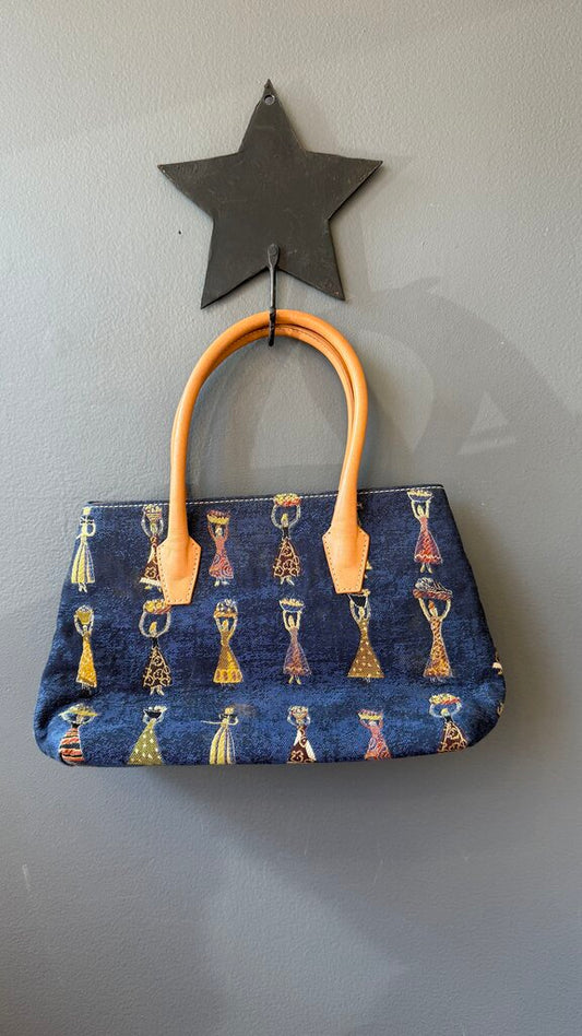 Woven Print Satchel