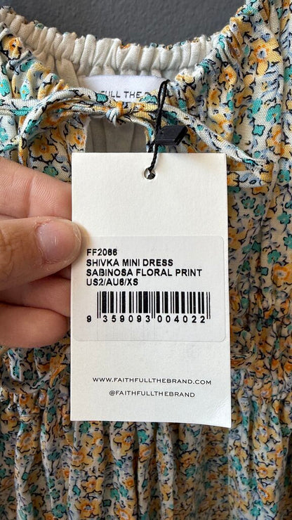 Floral Drawstring Mini Dress