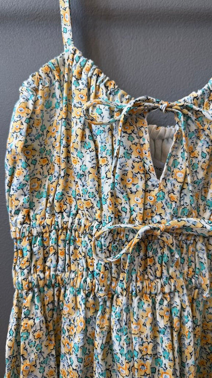 Floral Drawstring Mini Dress