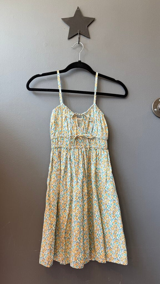 Floral Drawstring Mini Dress