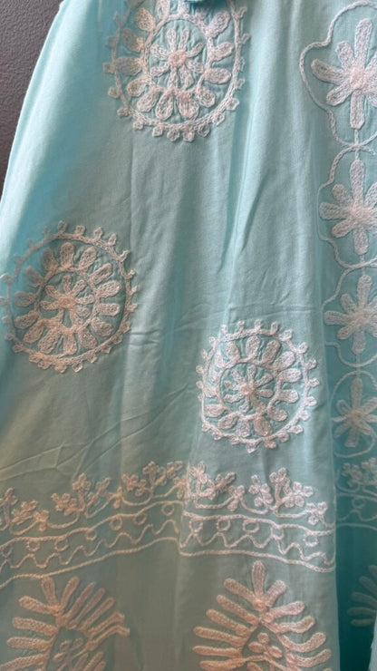 Embroidered Swing Mini Dress