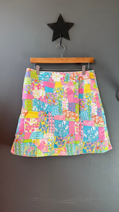Patch Print Reversible Wrap Skirt