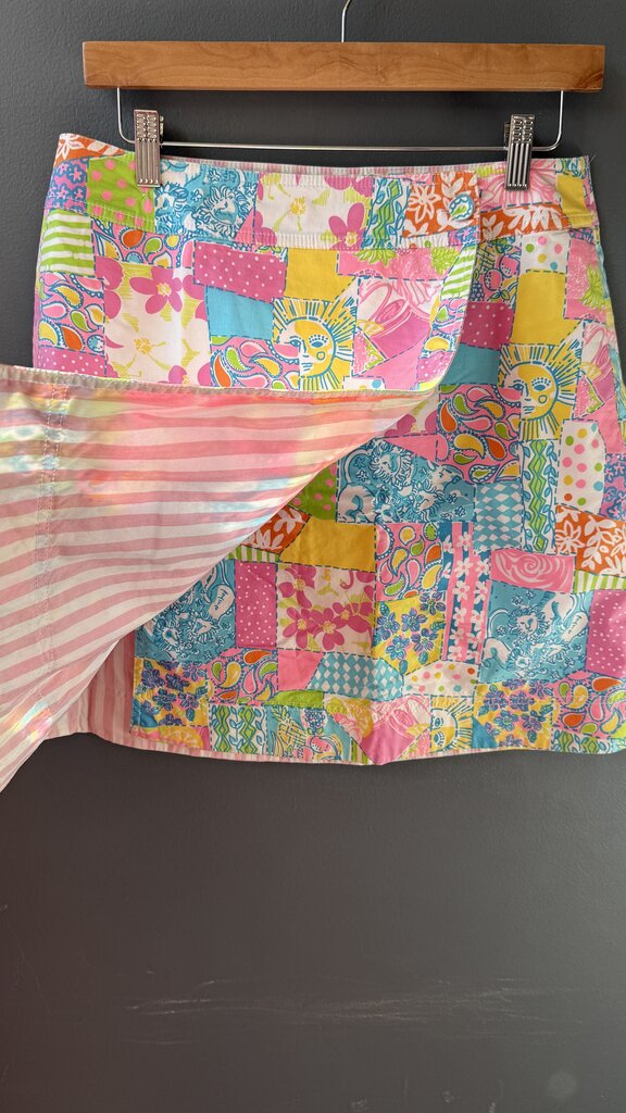 Patch Print Reversible Wrap Skirt