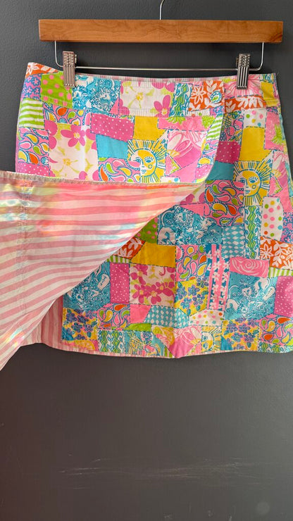 Patch Print Reversible Wrap Skirt