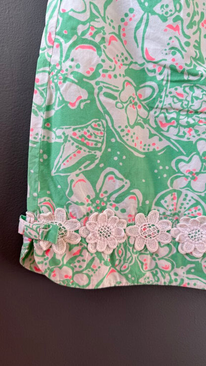 Floral Lace Trim Skirt