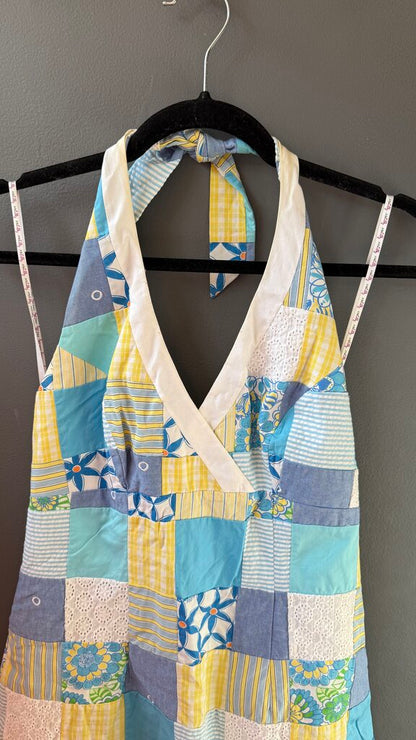 Patch Print Halter Dress