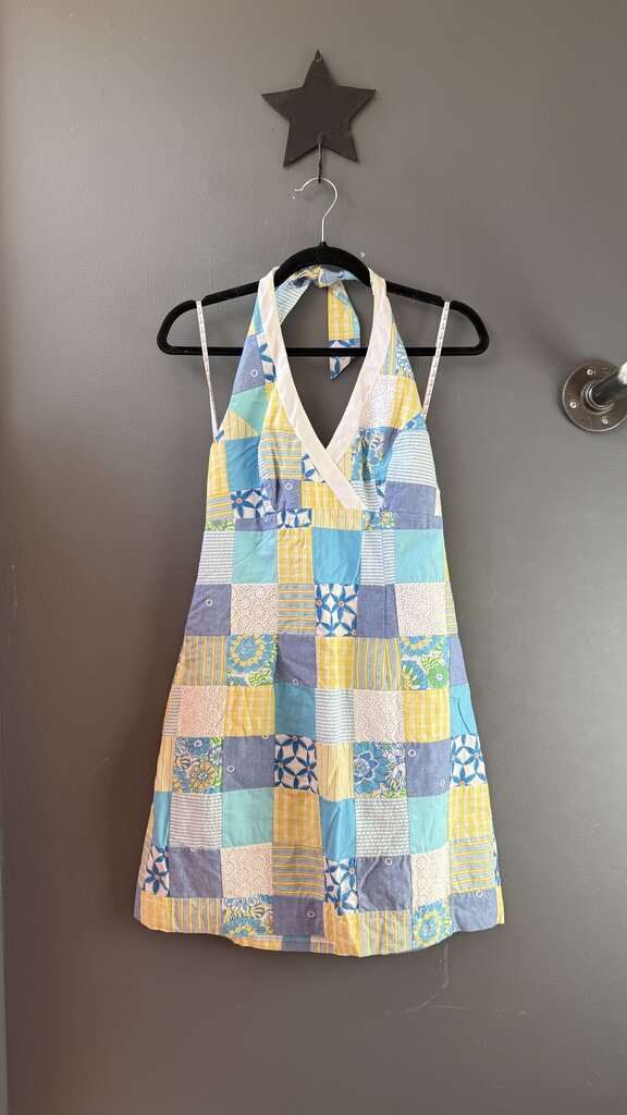 Patch Print Halter Dress