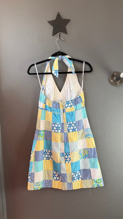 Patch Print Halter Dress