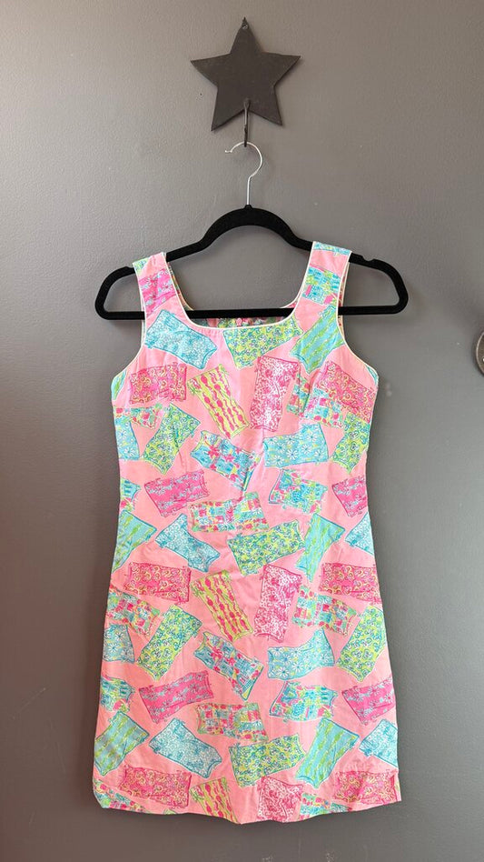 Vintage Towel Print Shift Dress
