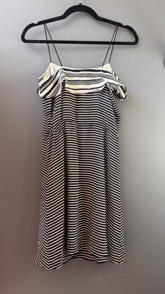 Silk Stripe Drawstring Dress