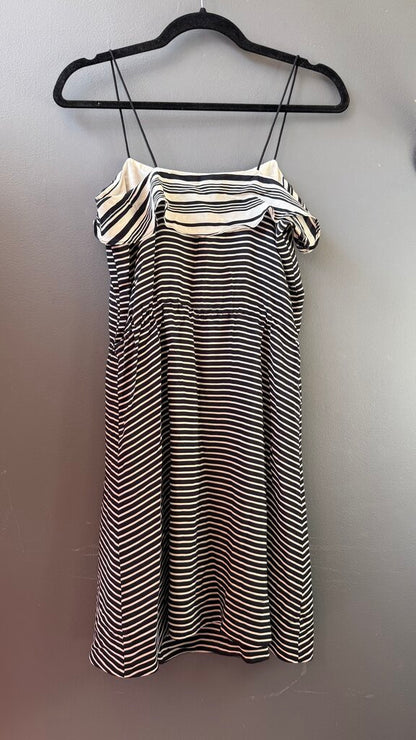 Silk Stripe Drawstring Dress
