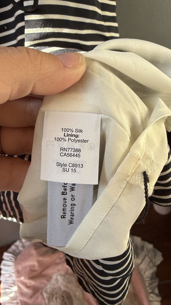 Silk Stripe Drawstring Dress