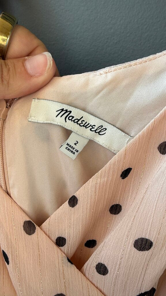 Ruffle Surplice Polka Dot Shimmer Maxi Dress