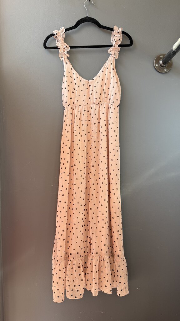 Ruffle Surplice Polka Dot Shimmer Maxi Dress