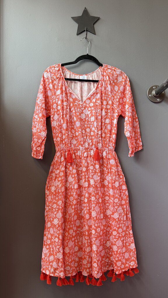 Block Print Fringe Hem Dress