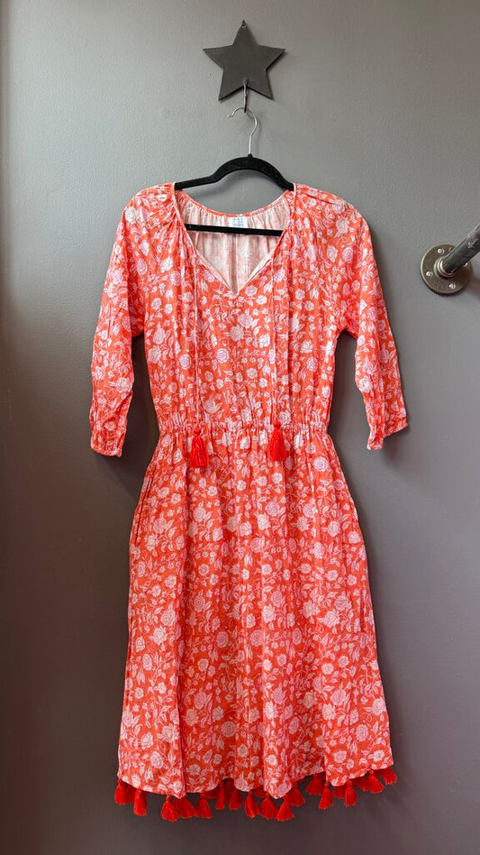 Block Print Fringe Hem Dress