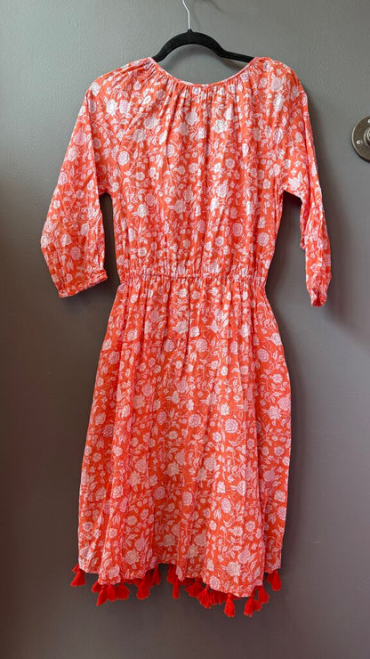 Block Print Fringe Hem Dress