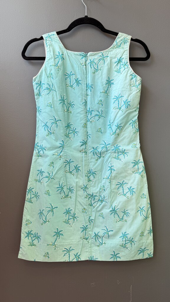 Vintage Palm Tree Sailboat Shift Dress