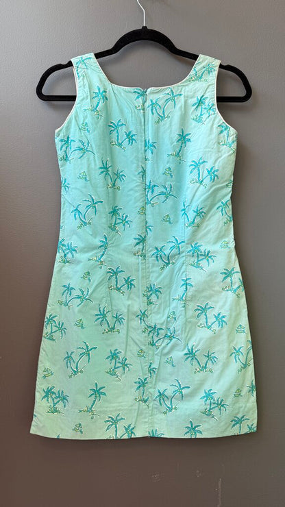 Vintage Palm Tree Sailboat Shift Dress