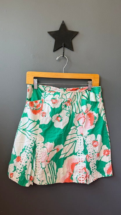 Floral Pleated Skirt