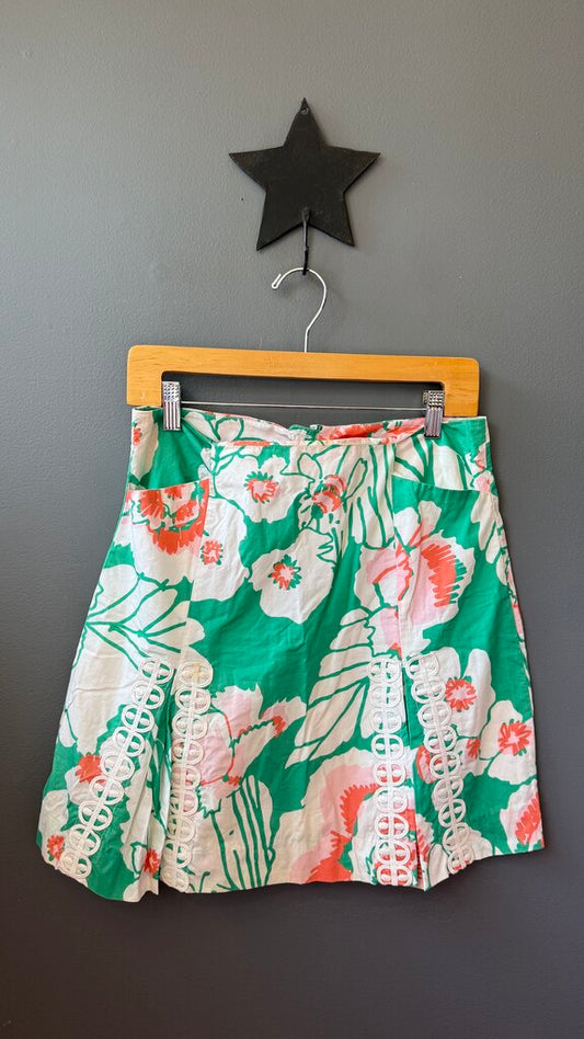 Floral Pleated Skirt