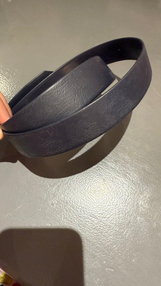 Navy Leather Belt