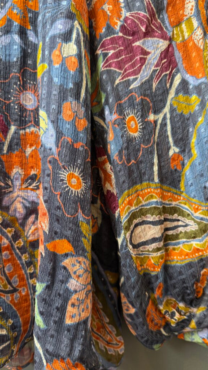 Paisley Floral Tie Back Blouse