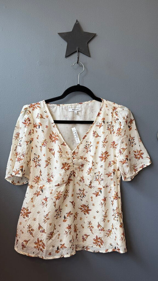 Floral Ruched Front Blouse