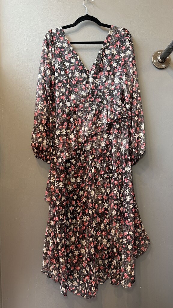 Floral Chiffon Midi Dress