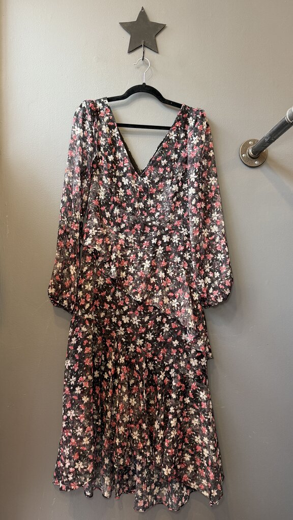 Floral Chiffon Midi Dress