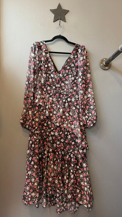 Floral Chiffon Midi Dress