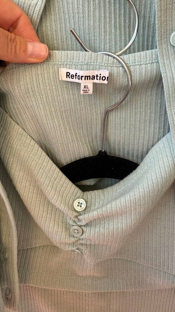 Ribbed Knit Midi Skirt + Top Set