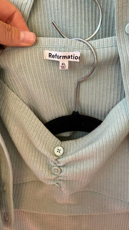 Ribbed Knit Midi Skirt + Top Set