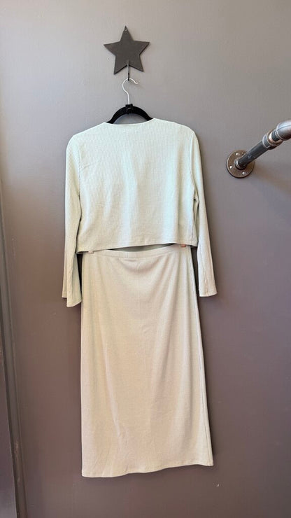 Ribbed Knit Midi Skirt + Top Set