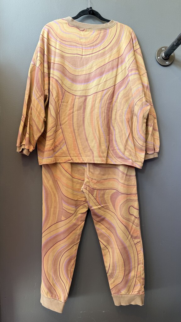 Marble Print Sweatshirt + Pants Set