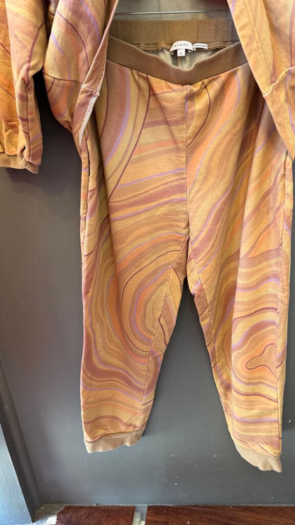 Marble Print Sweatshirt + Pants Set