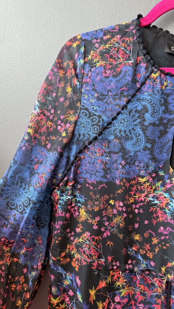 Floral Drawstring Waist Midi Dress