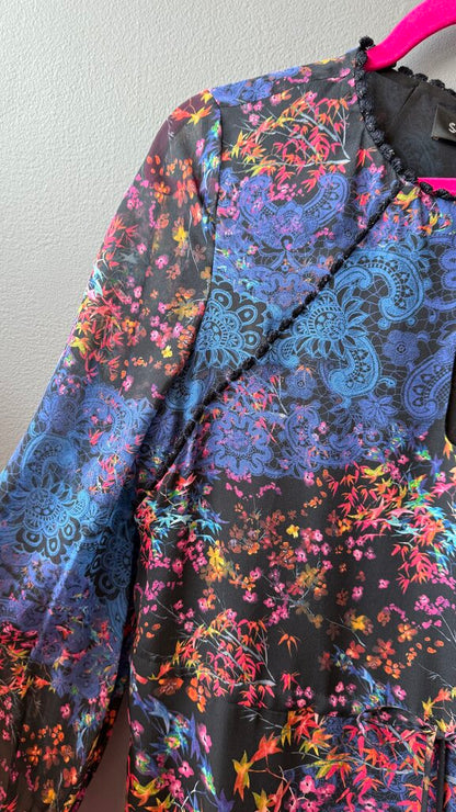 Floral Drawstring Waist Midi Dress