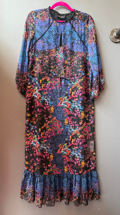 Floral Drawstring Waist Midi Dress