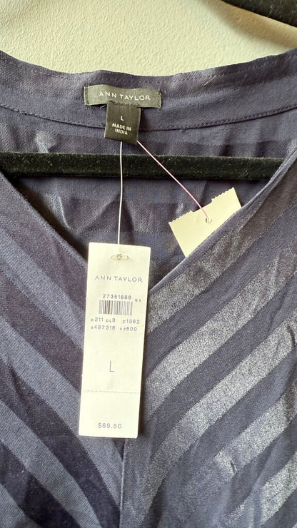 Stripe Satin Tie Front Blouse