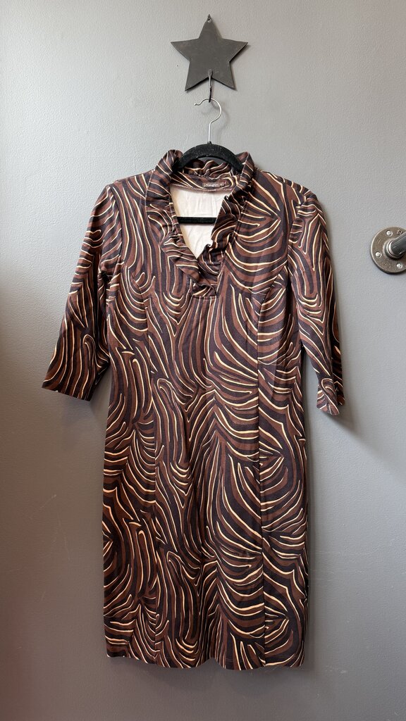 Ponte Knit Ruffle Neck Sheath Dress