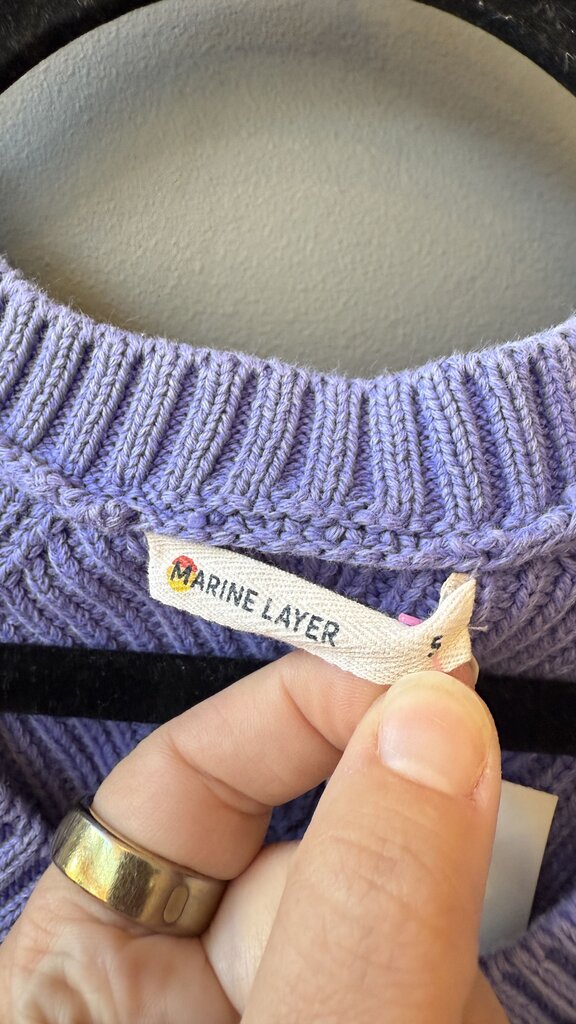 Cotton Ribbed Knit Vneck Sweater