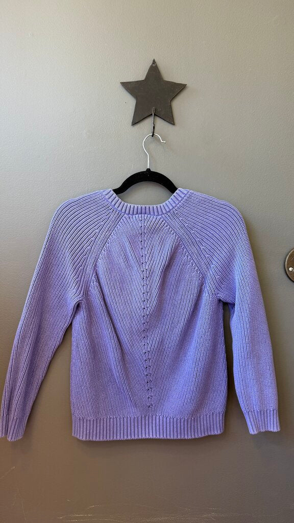 Cotton Ribbed Knit Vneck Sweater